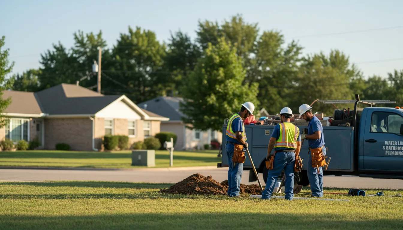 Residential water line and bathroom plumbing service in Farmington, AR